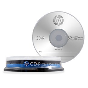 HP CD-R 700MB 52배속 10장 케이크 로고 공시디