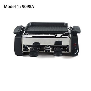 붙지 않는 가족 바베큐 전기 라클렛 그릴 2 ~ 4 인용 무연 팬 220V 1000W, Black_UK, 1개