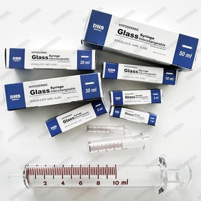 DHS 수입 유리주사기 5ml Glass Syinge 5cc 대합성, 1개