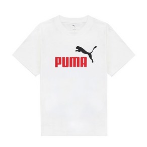 [푸마] PUMA 에센셜 투컬러 NO.1 로고 남성 반팔티 화이트 684708-02
