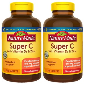 네이처메이드 수퍼C 비타민D 아연 Natue Made Supe C with Vitamin D3 & Zinc 200정, 2개