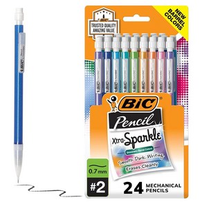 빅엑스트라 스파클 샤프 펜슬 0.5mm 0.7mm 24개입 (2종 택1) / BIC Xta-Spakle Pencil