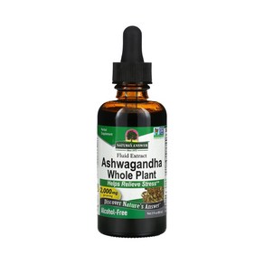 Natue's Answe 네이처스 엔서 아슈와간다 2000mg 60ml 무알코올 Ashwagandha Withania somnifea 허브 heb, 1개