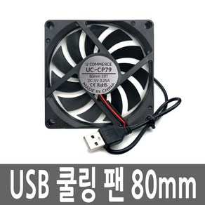 USB쿨링팬 80MM DC5V 쿨러 컴퓨터 저소음 소형 냉각펜 케이스 휀 컴퓨터 서버 데스크탑, UC-CP79, 1개