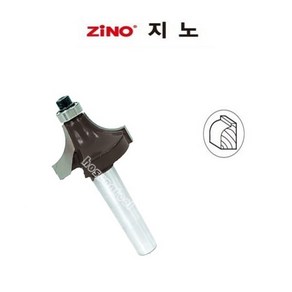 ZiNO 지노 트리머날 (둥근면) ZTRM-9 샹크6mm 목공조각 라운딩 파내기 (15.5x28.6mm), 1개