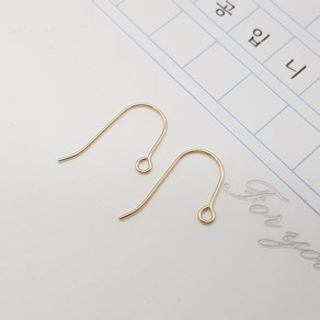 14K 귀걸이 훅 장식 19x10.5mm 부자재 재료, 골드, 1세트