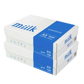 밀크 A3 복사용지 A3용지 85g 1250매 2박스, 단품