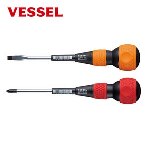 베셀 VESSEL 드라이버 220 십자 1x75mm(+) 전공드라이버 볼그립, 1개