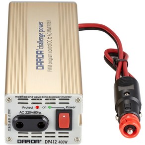 DARDA 차량용 유사계단파 인버터 DP-412 배터리 DC 12V 400W 다르다 피앤케이하이테크 국산정품 자동차용 안전인증, 1개