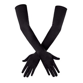 SAVITA Long Black Elbow Satin Gloves 21 inch Stet SAVITA 긴 검은 팔꿈치 새틴 장갑 21 인치 신축성 1920 년대 오페라 장갑 여성, 1개