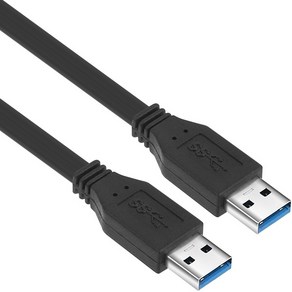 넷메이트 NMC-UA303F USB3.0 A to A 플랫 케이블 0.3m 블랙