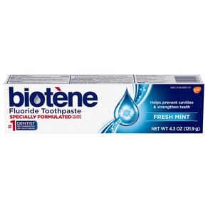 Biotene Fluoide 치약 신선한 박하 4.3 Ounce 1팩, 1개, 121.9g