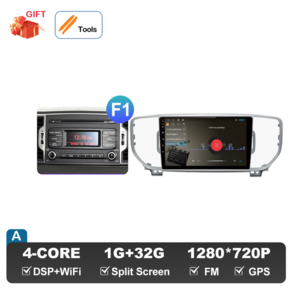 기아 스포티지 차량용 라디오 오디오 멀티미디어 플레이어 GPS 내비게이션 무선 카플레이 DSP 스테레오 안드로이드 OS 9 인치 4 QL, [01] (F1) A 1G 32G