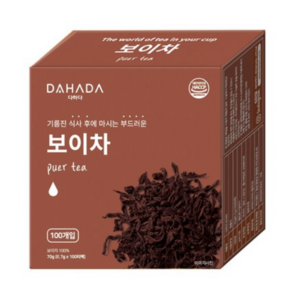 다하다 허브앤티 보이차, 0.7g, 100개입, 3개