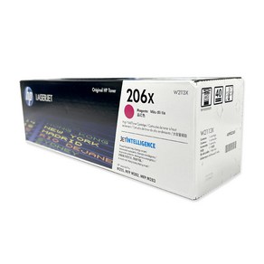 HP 206X 정품토너(대용량) W2110X검정 W2111X파랑 W2112X노랑 W2113X빨강 M255nw M255dw MFP M282nw MFP M283, 1개, W2113X 빨강