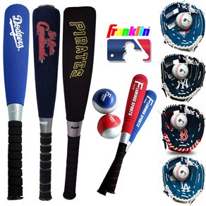 프랭클린 MLB 메이저리그 팀 어린이 야구 안전폼배트 야구글러브 캐치볼, F.MLB.BAT-GLOVE, 플라밍고-폼배트(블루)