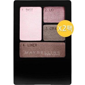 메이블린 엑스퍼트 웨어 쿼드 아이섀도우 08Q Lavende Smoke 라벤더 스모크 0.17온스 x2팩, 2개