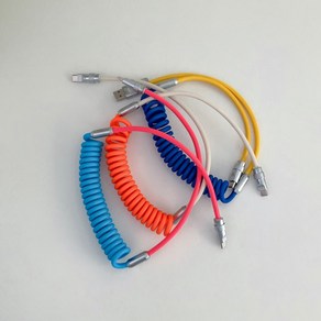 베르블루 LOLLIPOP SPRING CABLE (롤리팝 스프링 케이블 3 Colos), 블루 (타입C - 타입C), 1개, 2m