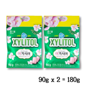 해태 자일리톨 아카시아 껌 대용량 (90gx2개 1세트), 180g, 4세트