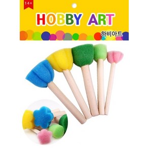 키득키득 [하비아트] 스펀지 꽃과원형 도장찍기 5개입