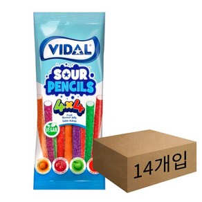 VIDAL 사우어 펜슬 젤리, 100g, 14개