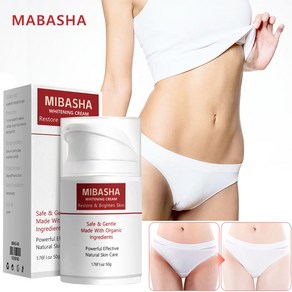 MABASHA Y존 색소침착 개선 미백 크림  겨드랑이 사타구니 엉덩이 무릎 팔꿈치 색소 개선, 50g, 1개