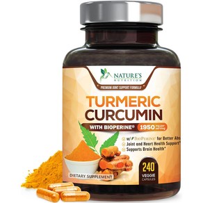 네이처스 뉴트리션 터메릭 커큐민 강황Natue's Nutition Tumeic Cucumin 1950mg 240정, 1개