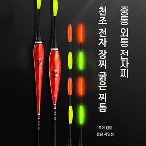 TD 중통 외통 전자찌 낚시 채비 65cm-50cm 장찌 전자찌 굵은 찌톱 장대 야광 민물, 1개, TD-02 2.4g