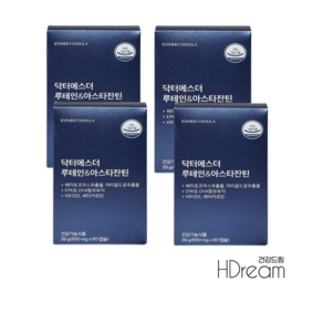 리뉴얼 상품 발송 여에스더 루테인 아스타잔틴 지아잔틴 눈건강 눈 영양제 부모님 선물 HD 에스더루테인, 30정, 4개