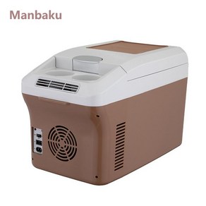 Manbaku 차량용 냉장고 차량용 캠핑쿨러12V-24V 차량용 냉온장고, 브라운, 15L 455X245X295mm, 15L