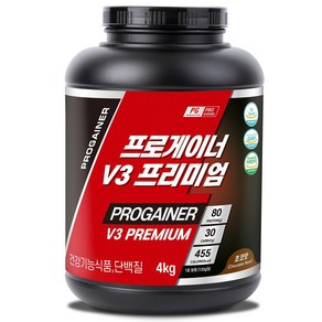 프로게이너 V3 프리미엄 초코맛 4kg 탄수화물 단백질 벌크업 체중근육 게이너 헬스보충제 안전성 기능성 인정 식약처 건강기능식품