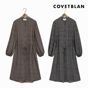 COVETBLAN 여성 체크 로브 원피스V196MOP113W