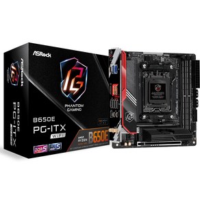 ASRock B650E PG-ITX WiFi AMD 라이젠 7000 시리즈 CPU호환 B650 미니 ITX 마더보드., 1개