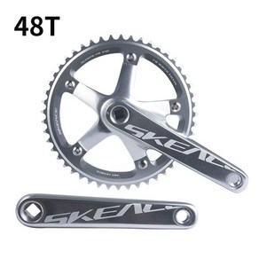 Pixie 크랭크 용 SKEACE 크랭크 셋 144bcd 165mm 암 스퀘어 테이퍼 실버 단일 속도 48t 49t 경량 알루미늄 세트, [02] Silve 48T