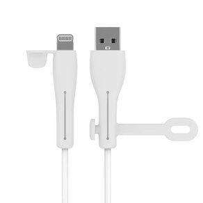 1+1 제이엘 충전선 케이블 캡 단선 파손 방지, USB 타입 2개, 화이트, 2개