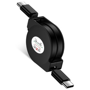 ANNIBER PD 60W C to C타입 고속 충전 릴케이블, 블랙, 1개, 1m