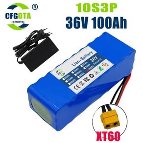 18650 배터리 팩 10S3P 100000mAh 15A BMS 내장 250W-500W 스쿠터 전기 자전거 배터리 42V 2a 충전기 36V 100Ah, 7) XT60, 1개