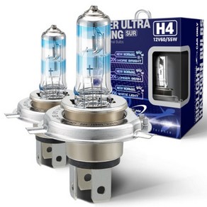 바이오라이트 슈퍼울트라레이싱 차량용 할로겐 전조등 + 170% H4 (1 set), Supe Ulta Racing H4, 3700K, 1개