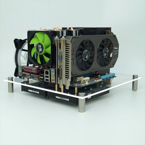 풀투명 ITX ATX 데스크탑 오픈형 테스트 PC케이스, 소형 ITX UMATX 지원, 1개