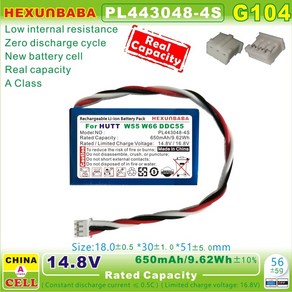 G104 14.8V 650mAh 리튬 이온 배터리 창 청소 로봇 PL443048-4S HUTT W55 W66 DDC55 14.8볼트