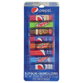 Pepsi Taste Beauty Pepsi 8 Pack Lip Balm (Pepsi C 펩시 테이스트 뷰티 펩시 8 팩 립밤 (펩시 체리 바닐라 마운틴 듀 머그 펩시 와