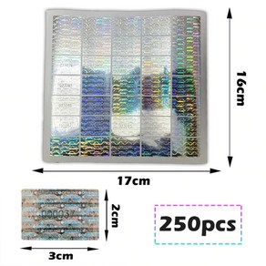 2x3cm 실버 홀로그램 보안스티커 Void 라벨, 250pcs