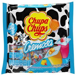 Chupa Chups Lollipops 40 Candy Suckers for Kids Chupa Chups 막대사탕 어린이용 캔디 빨판 40개 크레모사 요구르트 모듬 크