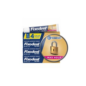 Fixodent 픽소덴트 울트라 의치 접합제 62g, 4개