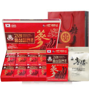 고려 홍삼 절편 골드 선물세트 KOREAN RED GINSENG HONEY SLICED GOLD+쇼핑백, 10개, 20g