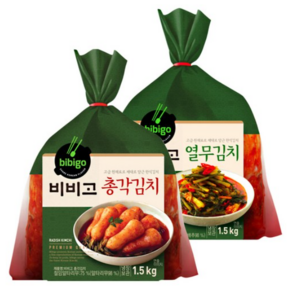 비비고 총각김치1.5KG + 열무김치1.5KG, 1세트, 1.5kg