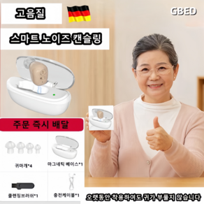 GBED 1/1+1 독일기술 독일의 기술 미니 음성 무선 보청기 노인 무선 증폭기 휴대용 충전식 소리 귓속형보청기, 1개, DK-0828