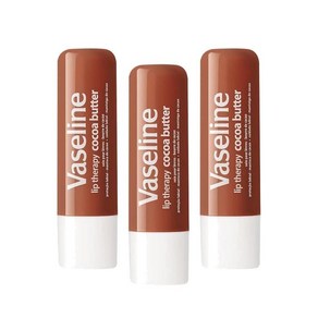 Vaseline Lip Theapy Cocoa Butte 바세린 립 테라피 코코아 버터 립 밤 스틱 4.8g 3팩, 3개