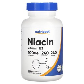 Nuticost 뉴트리코스트 Niacin 100 mg 240 Capsules, 240정, 1개