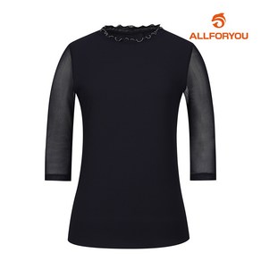[올포유] 여성 넥 포인트 메쉬 소매 7부 티셔츠 ALTRM3311-915